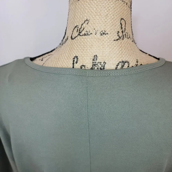 ZARA Womens Regular Oversized Army Green Shirt Dress Shark Bite Hem Size Small - Picture 9 of 16